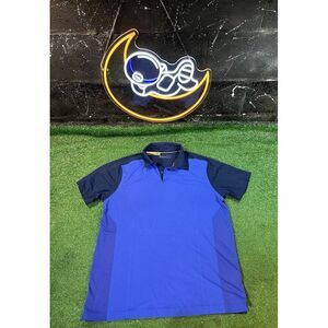 Under Armour HeatGear Loose Short Sleeve Preppy Golf Polo Two-Tone‎ Blue Size L